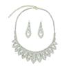 Conjunto de Dos Piezas Nuevo Transfronterizo Europeo y Americano de Lujo con Diamantes Completos Collar con Borlas de Pedrería Pendientes Elegantes con Diamantes Completos Traje de Joyería