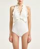 Traje de Baño Sexy Elegante Simple Diosa Dulce Lindo Borde Volante Cuello Halter Encaje Sexy Escote Bajo Espalda Descubierta para Mujer