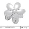 Accesorios para el Cabello Plateados Más Vendidos en Amazon, Pin Plateado Brillante Versátil, Pinza de Tiburón de Moda para Cola de Caballo, Pinza de Tiburón de Flor para el Cabello