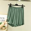 Pantalones cortos casuales de modal elástico en la cintura, pierna ancha suelta, oreja de madera, para primavera y verano, combinan con todo, para deportes, baile, mujer