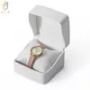 Caja Redonda Personalizada de Terciopelo Blanco de Alta Calidad para Collar Caja de Joyería Caja para Pulsera Reloj Joyería Almacenamiento Caja de Empaque para Joyería