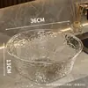 Bacia de Lavar Doméstica Ondas de Água Quadrada de Plástico Bacia Transparente para Dormitório de Estudante Bacia de Plástico para Lavar Legumes e Roupas Bacia Multifuncional