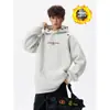 Mismo color que el forro, peso pesado, lavado a la arena, sudadera con capucha bordada vintage, tacto de alta gama, holgada, chaqueta juvenil, top casual