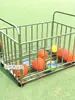 Carrito de Bolas de Acero Inoxidable Cesta Gruesa de Almacenamiento para Guardería Aro de Baloncesto Infantil Carrito Móvil Plegable para Adultos Estante de Bolas