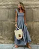 2024 Amazon Estación Independiente Ropa de Verano Nueva Europea y Americana Collage Cuadros Tirantes Casual Vestido de Falda Amplia para Mujer