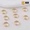 Anillo de cuentas redondas de color dorado 18K que conserva el color accesorios de bobinado manual DIY accesorios de manga de cuentas de doble agujero anillo de cuentas de manga de pulsera