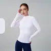 Otoño e Invierno Cuello Redondo Versátil Camiseta Interior Muscular Top Deportivo Ropa de Yoga Ajustada Transpirable Alta Elasticidad Entrenamiento Yoga Fitness Manga Larga