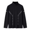 Outono e inverno cor sólida veludo dupla face lixado gola alta manga longa masculino quente interno casaco de outono base espessa camisa masculina
