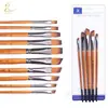 Conjunto de 5 pincéis para pintura a óleo transfronteiriço, pincéis para tinta acrílica e guache, pincéis de aquarela com cabo de madeira, pincéis para pintura a óleo, atacado