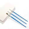 Conjunto de 3 Pincéis para Pintura a Óleo Digital, Pincel de Ponta Gancho para Linha de Cabelo de Nylon, Pincel de Cabeça Plana para Tinta Acrílica, Pincel de Cabelo de Nylon