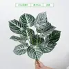 [12 Hojas de Cola de Fénix] Plantas Verdes Simuladas Estilo Escandinavo Terciopelo Verde Planta Verde en Maceta Decoración del Hogar Paisajismo