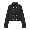Ropa europea y americana transfronteriza para mujer ZA AliExpress superventas nueva moda ajustada de manga larga de doble botonadura con cuello alto chaqueta