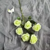 Ramo de Rosas Redondas Pequeñas Sweetheart de 6 Cabezas Simuladas de Rama Alta Flores Artificiales de Seda Falsa Adornos Florales de Boda Flores de Plástico