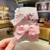 Horquilla con lazo floral coreano para niña, pequeña horquilla lateral para el pelo, bonita pinza de flores de princesa, accesorios para el cabello para niña pequeña
