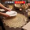 Jogo americano de mesa de penas ocas transfronteiriças em PVC, luz bronzeadora, luxuoso, decorativo, à prova d'água, anti-escaldante, atacado