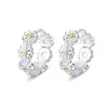 Pendientes Minimalistas de Margarita de Plata para Mujer, Pendientes de Aro Dorados con Flor Estilo Bosque Moderno, Nuevos Pendientes de Verano