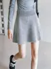 Falda de punto cómoda de peso alto para mujer, versátil para otoño e invierno, falda corta elegante y estilizada de línea A
