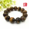 Pulsera de Piedra Ojo de Tigre Natural, Cuentas Budistas, Cuentas de Rosario, Pulsera de Ojo de Tigre de Círculo Único, Alejandrita de Madera, Piedra Preciosa de Cristal para Hombres y Mujeres