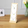 Soporte de Exhibición Cuadrado de Bambú y Madera Empalmada en Stock, Colgador de Joyería sin Pintar, Accesorios de Exhibición para Tienda de Joyería y Transmisiones en Vivo