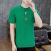 Marca de moda 2023 Verano Nueva camiseta de manga corta para hombre Bordado Cuello redondo Moda Casual Slim Media manga Camiseta de moda Camiseta