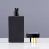 Botella de Perfume de Vidrio Cuadrada Plana Negra Mate al por Mayor 15 Bayoneta Atomizador Fino con Tapa Vidrio Reenvasado Cosmético Botella Vacía
