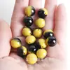 Cuentas Redondas de Acrílico de Dos Colores Imitación Ojo de Tigre Barnizadas con Agujero Recto de 8*16mm para Manualidades DIY, Cadena para Teléfono, Accesorios Colgantes para Bolsos