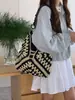 Nova Bolsa de Palha de Verão 2026 para Férias na Praia, Bolsa Tote com Alça Única Vazada, Bolsa Cesta Tecida para Mulheres