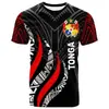 Camiseta de Tonga a la moda para hombre, Casual de verano con estampado 3D polinesio, Top de cuello redondo y manga corta, Estilo callejero