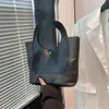 Bolso Cubo Tejido de Paja Lonchera Bolso Tote para Mujer para el Trabajo, Clase, Vacaciones, Bolsa para Lonchera, Bolso Cubo Tejido Patchwork de Mano
