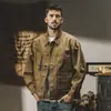 Jaqueta de Trabalho Pesada Americana Masculina Outono/Inverno Tendência Solta Outdoor Hardcore Funcional Tática Primavera/Outono Jaqueta Coach