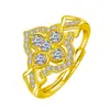 Anillo Cuadrado Forma de Almohada con Diamante Completo Imitación Diamante Moissanita, Varios Anillos de Diamante de 2 Quilates en Oro, Anillos de Boda, Anillos Deslumbrantes y Brillantes