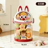 Cubeta de Almacenamiento Transparente para Muñecas de Monstruos Lindos con Tapa, a Prueba de Polvo, Cubeta de Almacenamiento para Muñecas de Escritorio Infantil, Caricatura Linda