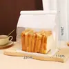 Saco de Embalagem para Pão de Forma 450g Selagem com Arame Enrolado Saco Quadrado Fatiado Assado Mochi Biscoito Alimento Saco com Fecho Ziplock