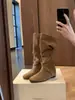 Aumento de Altura Interna de 6CM~Botas Altas Merade Retro para Mujer 2026 Estilo Nuevo No por Encima de la Rodilla Botas de Tacón Cuña Adelgazantes Botas de Montar