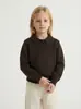 Suéter de punto elegante estilo coreano para niños, polo casual versátil de cuello camisero, prenda superior de otoño e invierno para niños y niñas