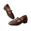 Zapatos Mary Jane Retro con Tira para Mujer, Colección Primavera/Verano 2026, Puntera Redonda, Corte Bajo, Planos de Tacón Bajo
