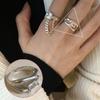 Anillo Ancho Mate Estilo Minimalista Fresco para Mujer, Diseño de Moda, Anillo Abierto Exquisito y Versátil, Anillo para Dedo Índice