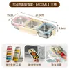 Fiambrera Compartimentada de Acero Inoxidable 304 con Tapa Portátil Anti-Mezcla de Sabores Caja para Comida Apta para Microondas Caja Bento Caja para Mantener Fresco