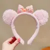 Diadema de Cara de Conejo de Dibujos Animados Peluda para Lavado Facial Accesorios para el Cabello de Otoño e Invierno Versátil Antideslizante Súper Linda Nueva Diadema con Lazo