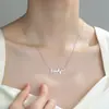 Collar de Plata de Ley S925 Electrocardiograma de Amor para Mujer, Colgante de Letra Corazón, Cadena para Clavícula, Cadena de Cuello Elegante, Regalo para Novia