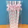 Topper para Pastel de Pajita de Papel con Lazo 10 Piezas Decoración Creativa de Mesa de Postres Tarjeta Inserto Fiesta