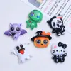Lindo Maullido Halloween Dibujo Animado Hecho a Mano DIY Pegamento Cremoso Resina Accesorios Pequeños Joyería Hebilla de Zapato Croc Paquete de Materiales