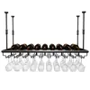 Botellero de hierro para bar, colgador de vino, estante decorativo para copas invertidas, estante colgante para copas de vino de bar