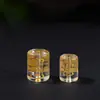 Venta al por mayor del fabricante Cinco Elementos de la Vida Estampado en Caliente Vidrio Pulsera DIY Cuentas Sueltas Accesorios Vidrio de Cristal Blanco Cuentas Cilíndricas Grabadas