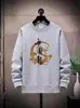 Sudadera Nueva para Hombre de Primavera y Otoño Pulóver de Tejido Compuesto para Hombre Cuello Redondo Holgada Talla Grande Deportiva Casual Dragón Chino Pesado