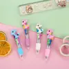 Mini Bolígrafo de Cuatro Colores Coreano Lindo Ins Dibujos Animados Adorable Colorido Retráctil Bolígrafo Premio Regalo para Estudiantes