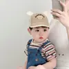 Gorra de Béisbol de Verano Delgada con Dibujo de Oso de Dibujos Animados para Niños y Niñas, Gorra con Visera de Malla para Protección Solar, para Bebés y Niños
