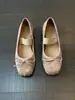 Primer Encuentro Temporada Retro Punta Cuadrada Correa Elástica Moño Zapatos Planos Ballet Mary Jane