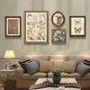 Sala de Estar Vintage Combinação Pintura Suspensa Nicho Arte Mural Sofá Americano Parede de Fundo Traseira Pintura Decorativa Luxo Leve Pintura Francesa
