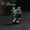 Jade Hetian Natural Material Fino Tallado Finamente Calabaza Tridimensional Buda Maitreya Dios de la Riqueza Colgante Zodiaco de Jade Dibujo Animado Colgante